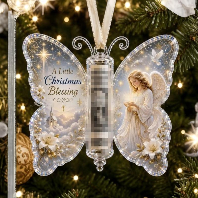 New Christmas Acrylic Money Clips Ornaments Santa Claus Snowman Reindeer Patterns New Year Cash Blessings Favors Decoration