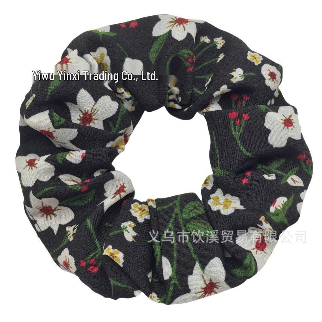 Vintage Blumen Chiffon Haargummis - Elegante Haaraccessoires & Kopfbedeckungen