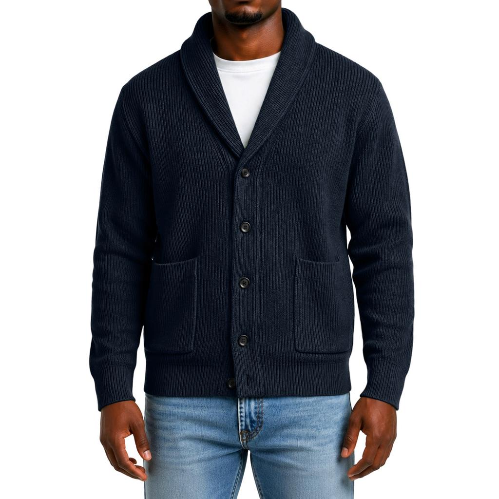 Men's V-Neck Knit Cardigan Sweater Long Sleeve Button Front Fall Winter