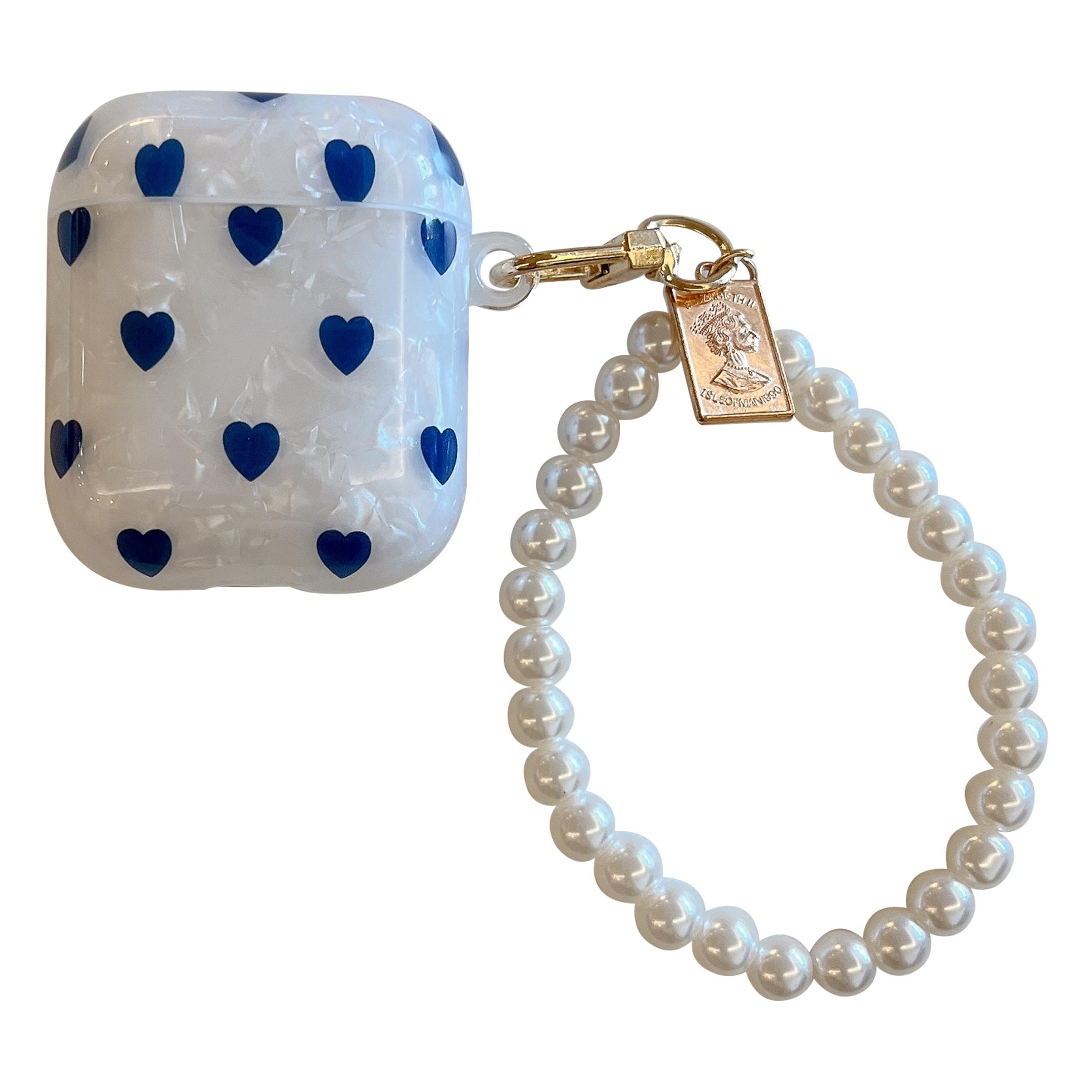 

Blue Heart Pattern Cover for AirPods with Charging Case (2016)/(2019)/AirPods with Wireless Charging Case (2019) TPU Case