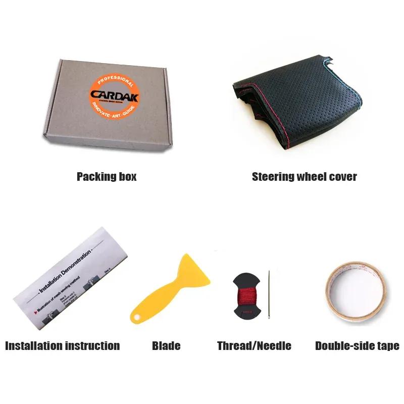 CARDAK Black artificial Leather Car Steering wheel cover for BMW E90 335i 320i 325i 330i 120d E87 120i 130i