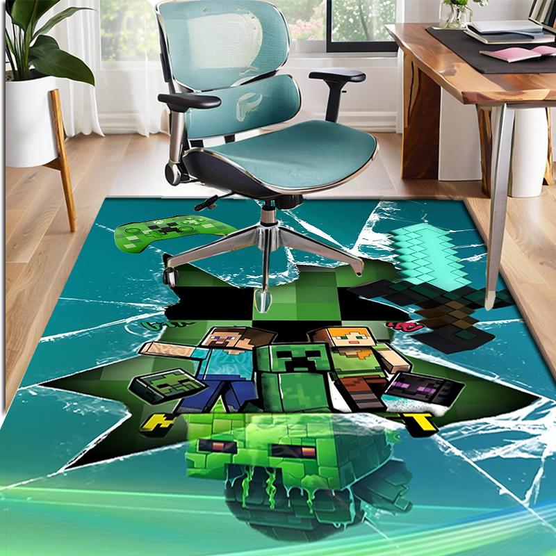 Tappeto con motivo Minecraft, Tappetino da interno/esterno, per Picnic, Sala giochi, Camera da letto, Ufficio, Soggiorno, Tappeto decorativo per la casa, Regalo di compleanno