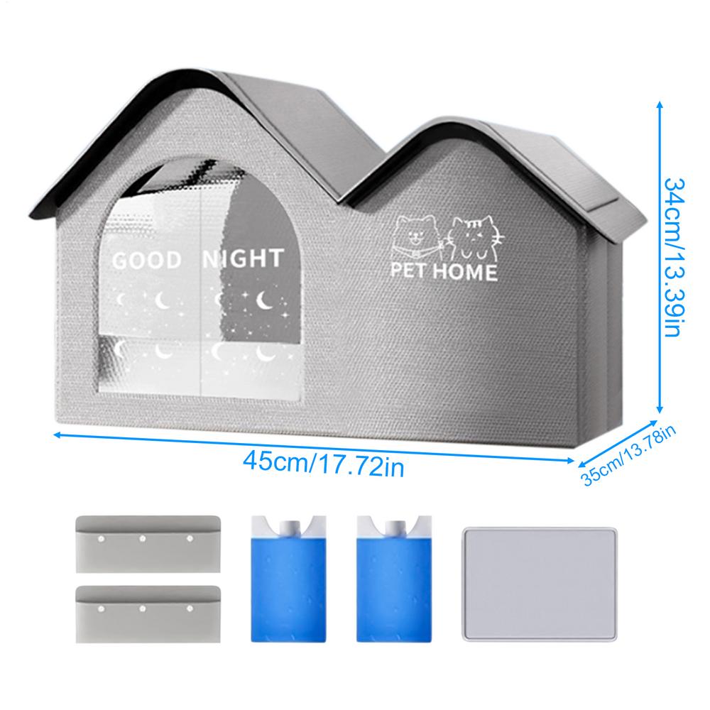 Haustier-Kühlhaus Aluminiumfolie Isoliert Katzen-Kühlhaus Reißfest Sonnenschutz Zelt Höhle Geräumiger Unterschlupf für Wohnung Terrasse