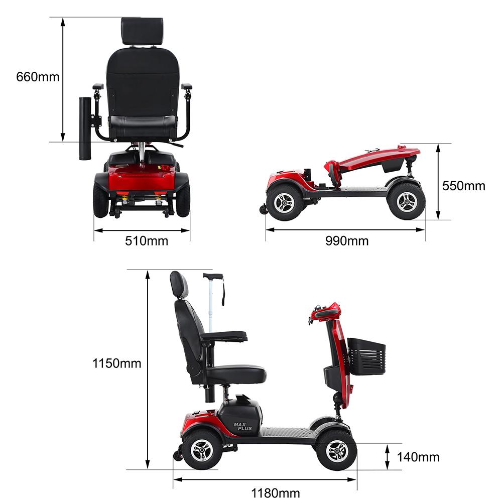Electric Wheelchair Sweetrich 300W Motor 20AH Electric Mobility Scooter Top Speed 6Km/h Suitable For The Elderly/Disabled