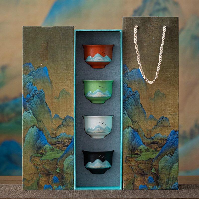 Shangqi Thousand Li Rivers & Mountains Ceramic Tea Set