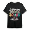 Women's Bookworm Squad Graphic Tee Library Cat Hearts Print Cotton Oversize Tops