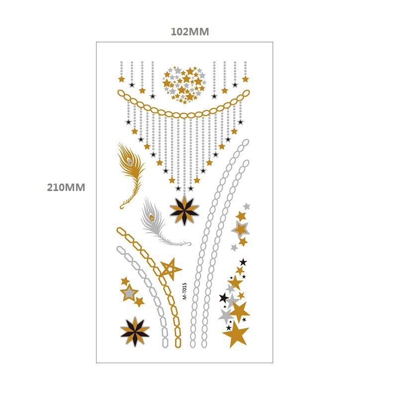 Bronzing Tattoo Sticker Water Transfer Mt Metal Waterproof Tattoo Sticker Party Party Amazon Wind Tattoo