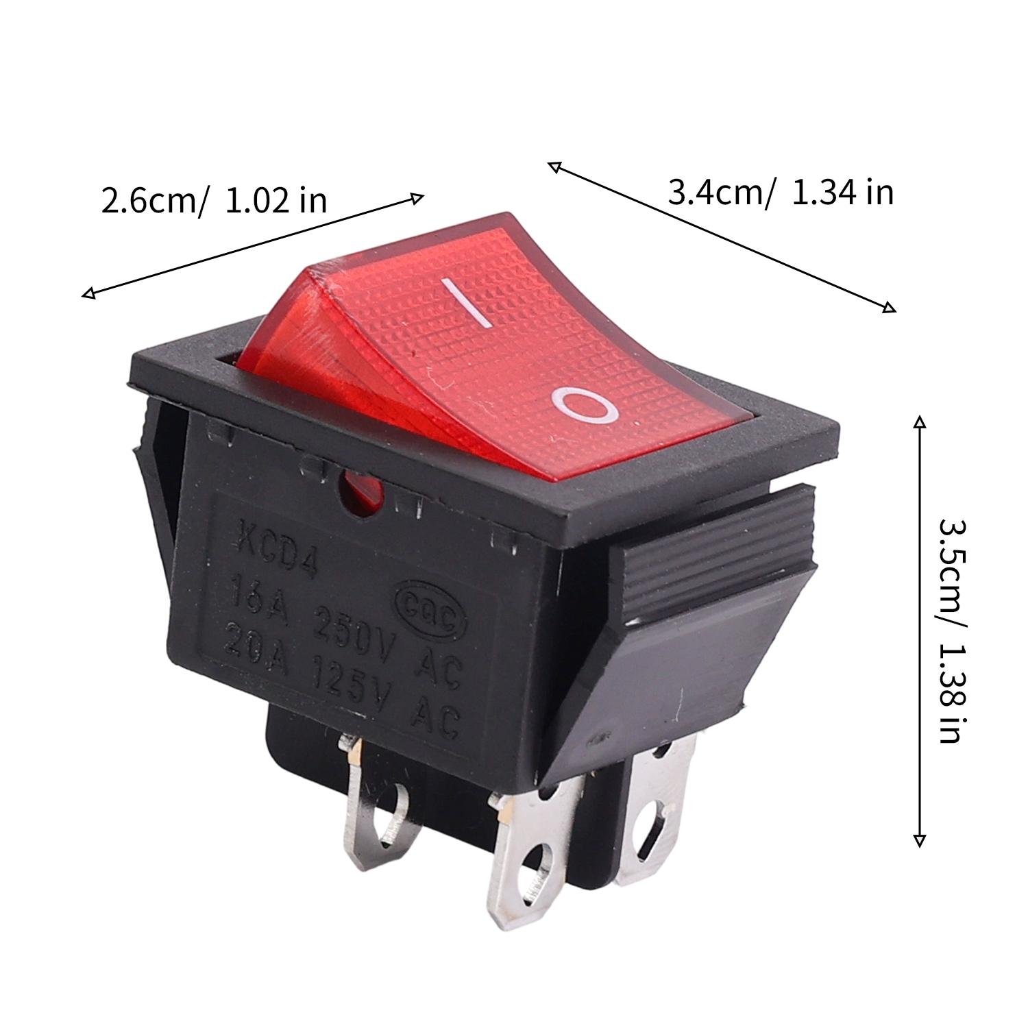 

12V LED Rocker Switch 4 Pin 2 Position ON OFF Illuminated Toggle Dash Console Snap in Auto Car Boat RV Marine Automotive Parts