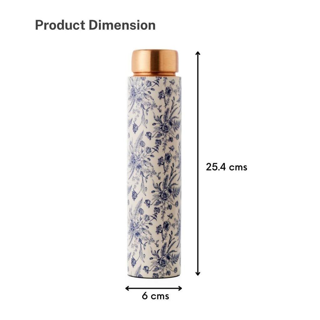 Bottle 750 Ml | Leak Proof, Durable & Rust Free | Environmental Safe, Sustainable, Non-Toxic with Ayurvedic Health Benefits Copper Water Bottle