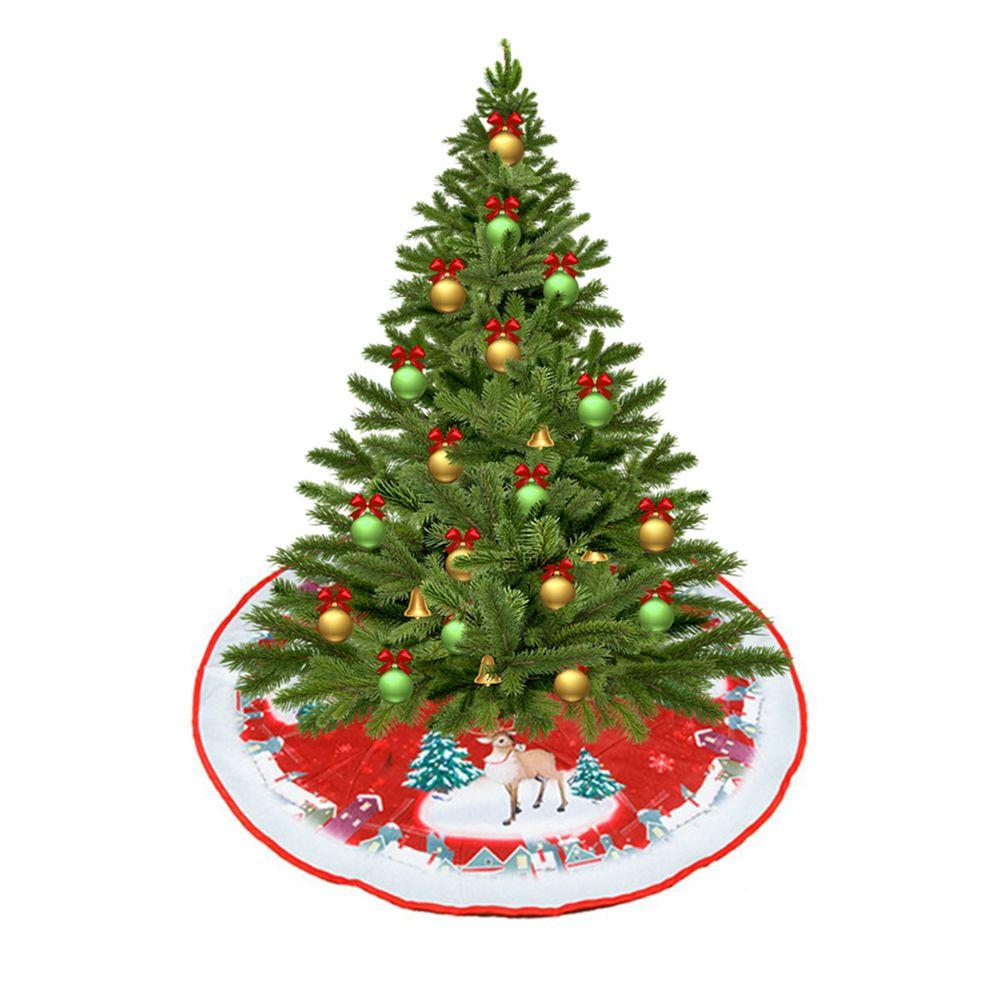 Soft Fabric New Year Ornament Xmas Tree Bottom Cover Party Supplies Christmas Tree Skirt Xmas Decor