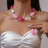 Acrylic Smudge Irregular Oval Beaded Necklace Personalized Item