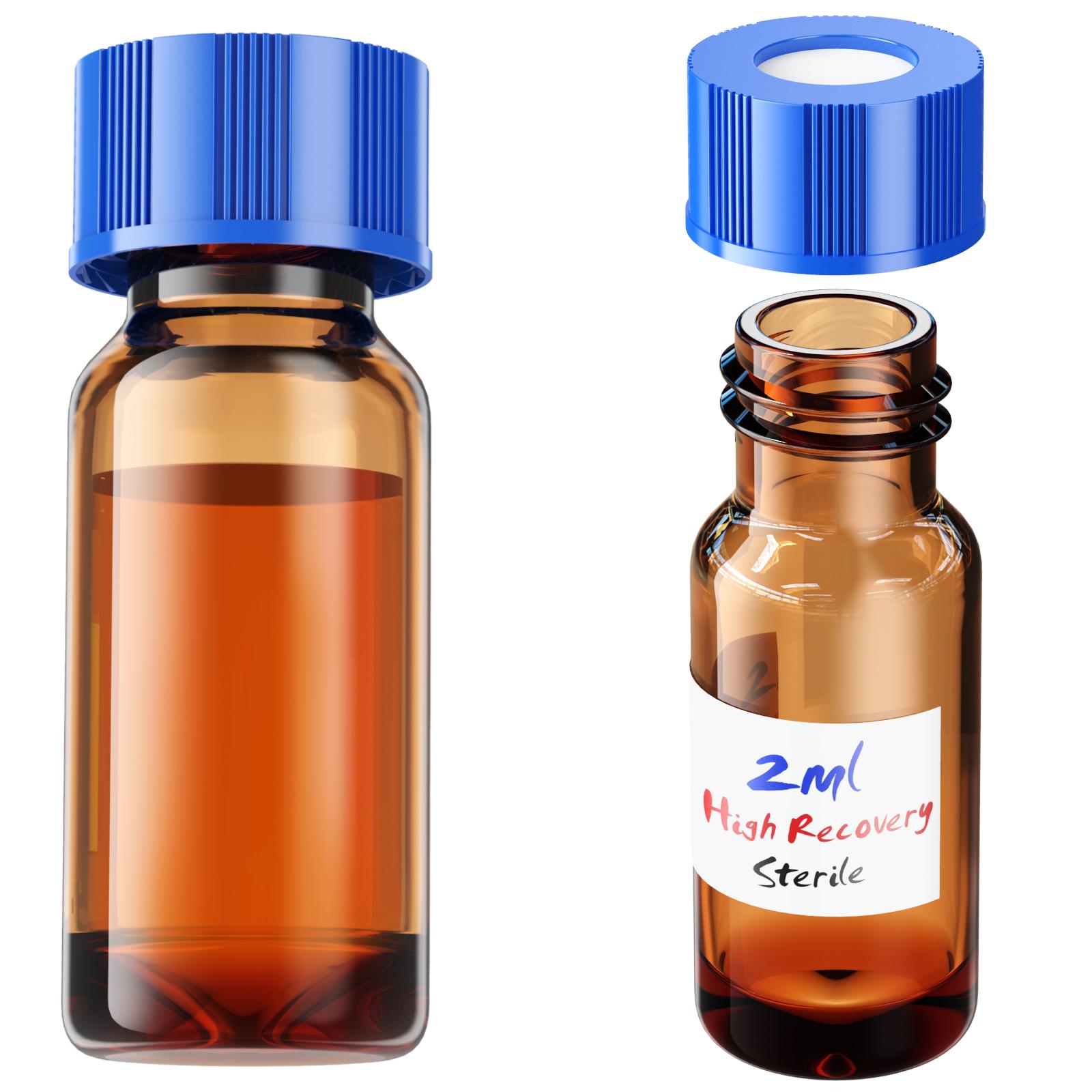 

Стерильные флаконы с микро-вставной винтовой крышкой, стеклянные флаконы-ракушки с коническим дном для максимального извлечения, 6 шт.