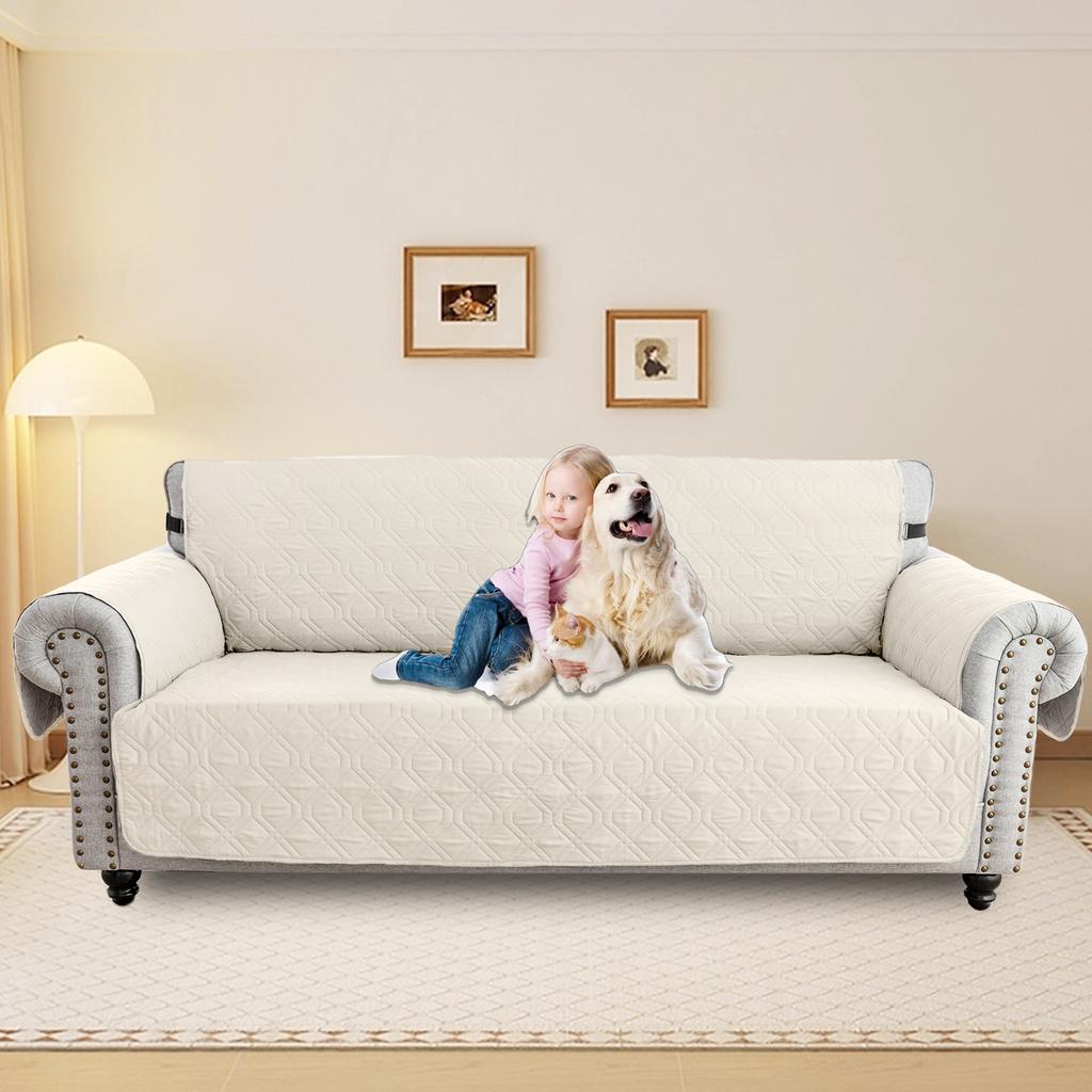1/2/3/4 Seater  Elastic Strap Sofa Covers Waterproof Sofa Slipcovers  Non Slip Cover for Kids Pets Washable Sofa Protector