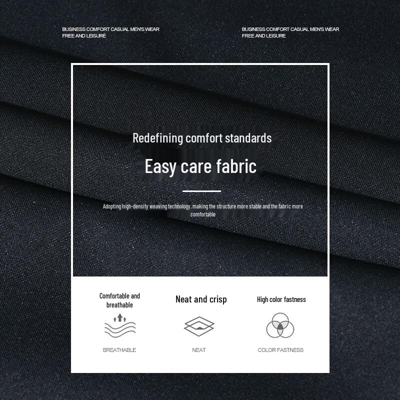 KangBo Men's Lightweight Straight-Leg Business Casual Trousers