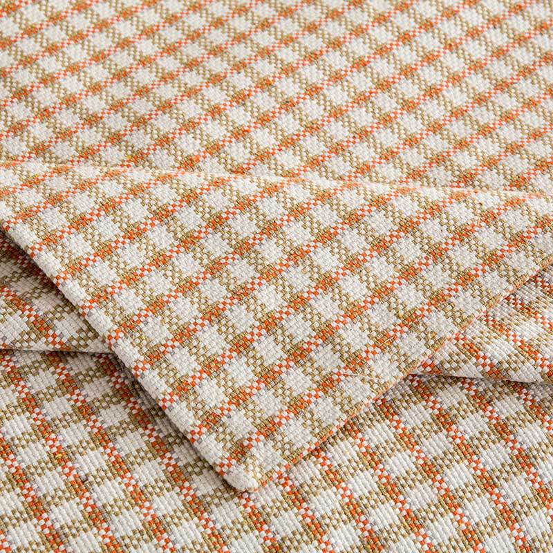 Houndstooth Sofa Cushion Cotton Thread Orange Four Seasons Fabric Anti-slip Leather Sofa Cover Combination