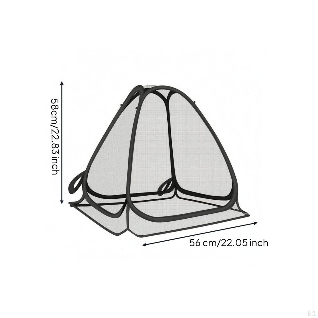 Deployable Crop Cage Tent Black Spring Mesh Cover Plant Metal Stakes Garden