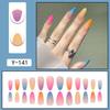 Short Press-On Nails Set Ins Style Fake Full Cover Acrylic Nail Tips Women Daily Wear