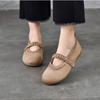 Johnature Retro Flat Shoes Genuine Leather Comfortable Soft Soled Shallow Versatile Women's Shoes