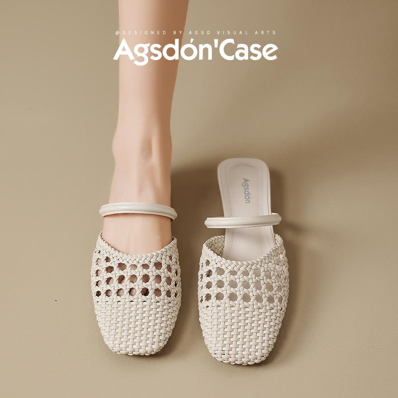 Augustine Baotou Slippers Women's 2025 New Summer Wear Woven Pig Cage Sandals with Skirt Thick Heel Slippers