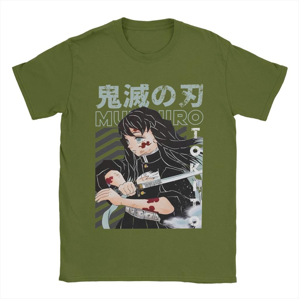 Kreative Muichiro Tokitoo Dämonenjäger T-Shirts für Herren Rundhals Baumwoll-T-Shirt Kurzarm T-Shirt Übergröße Kleidung
