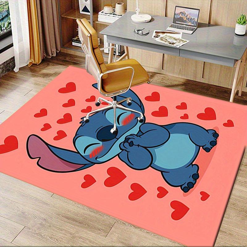 Office Rug Stitch, Hearts Theme 3D Printed Anti-Slip Rug-Machine Washable for Living Room