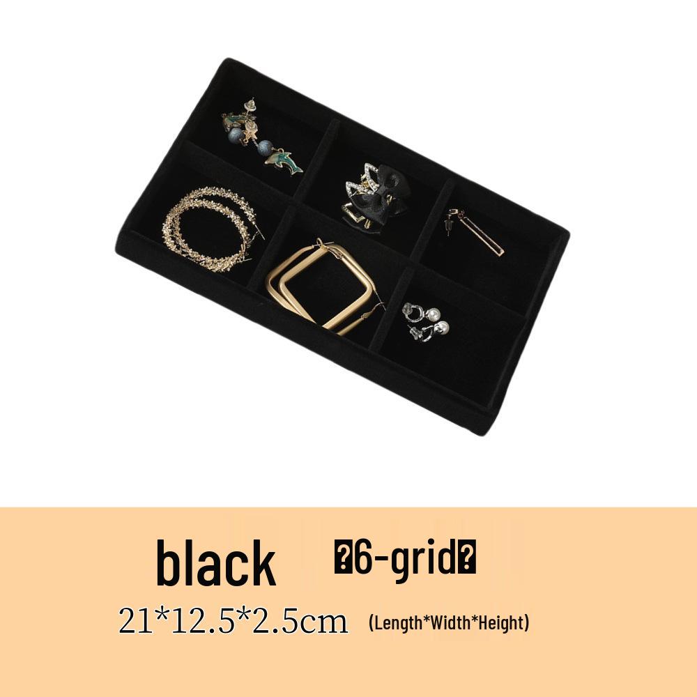 Velvet Jewelry Organizer Tray with Dividers for Necklaces, Earrings, and Rings