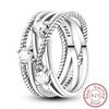 New Original 925 Sterling Silver Rings Stackable Infinite Silver Zircon Ring For Women Wedding Anniversary Birthday Jewelry Gift
