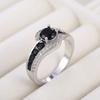 Cubic Zirconia Finger Ring Black Transparent Irregular Geometry Finger Band Polished Party Wedding Ring Jewelry Accessory