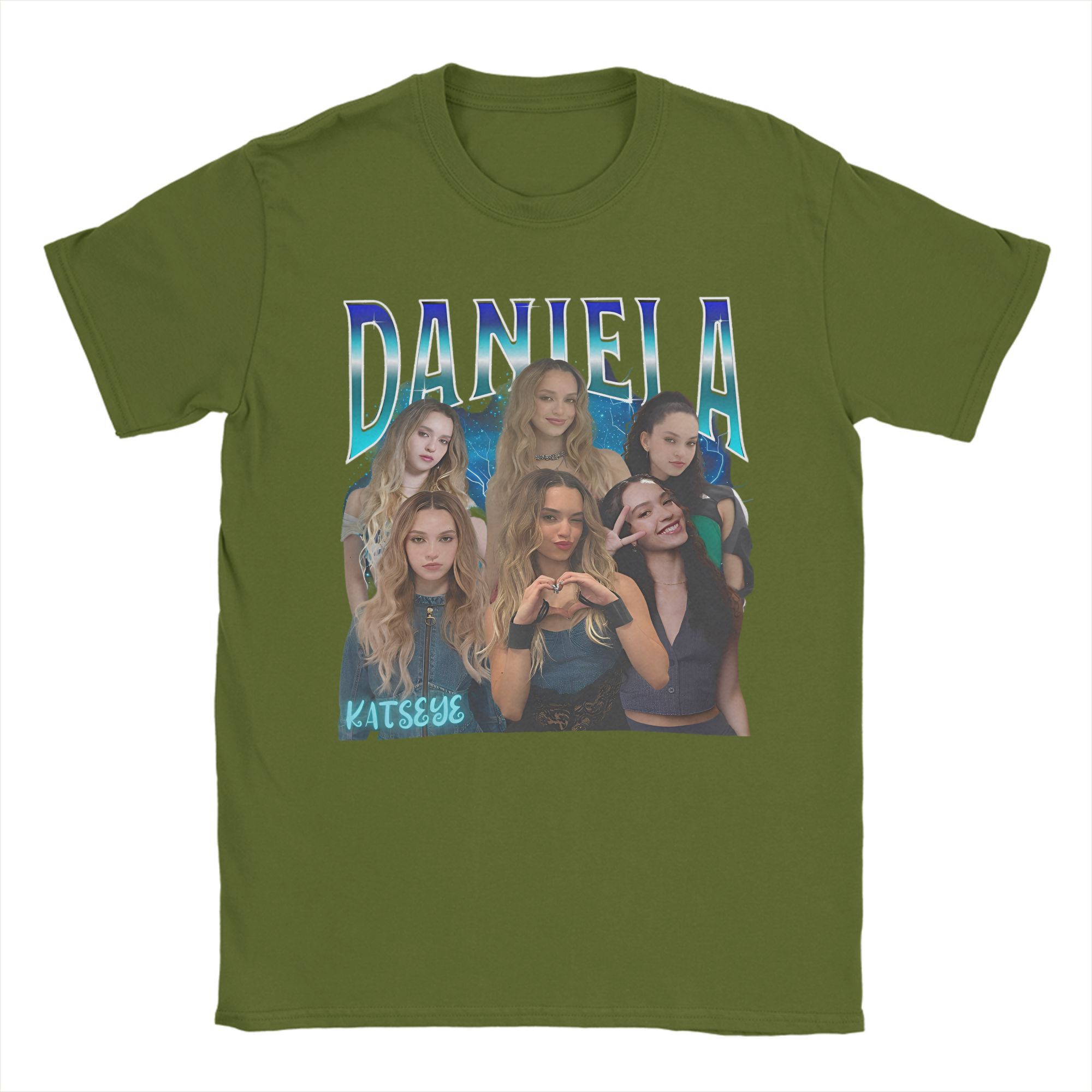 

Katseye Daniela Мужские футболки Новинки Футболки с коротким рукавом Круглый вырез Футболки 100% хлопок Летняя одежда 4XL