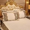 New Autumn and Winter Warm Crystal Velvet Padded Bed Skirt Single Piece European Style Lace Velvet Mattress Cover Three-piece Set