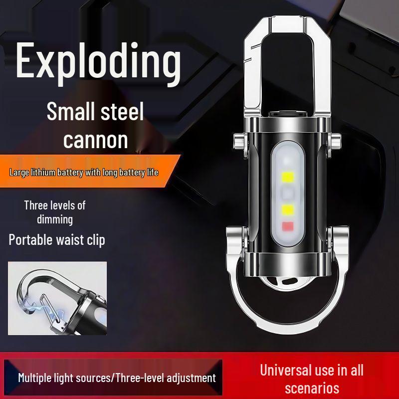 Portable Waterproof Multi-Function Mini Flashlight with Waist Clip: Minimalist Design for Outdoor Survival and Emergency Use