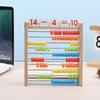 1 Set Number Alphabet Card Preschool Math Learning Wooden Educational Math 10-Row Counting Toy 100 Beads With Counting Sticks