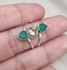 Green Onyx & Lemon Quartz Sterling Silver Ring: Boho Statement Jewelry