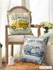 Summer Lemon Car Cushion Cover Natural Linen Organic Fabric Double-Sided Printing Breathable Perfect For Home Decor