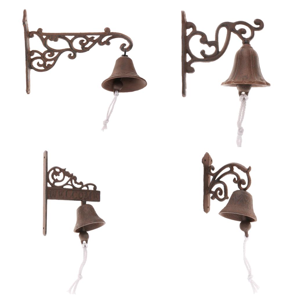 Cast Iron Dinner Bell Simple Wall Mount Metal Door Bell Home Garden Porch Patio Farm Yard Cabin Craft Decoration Retro