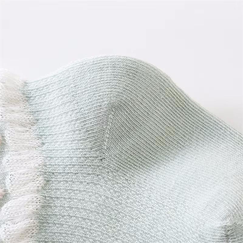 4 Pary/Zestaw Skarpetki Bawełniane Miękkie Księżniczka Falbanka dla Dziewczynki Noworodek Wiosna Lato Siateczkowe Cienkie Koronkowe Skarpetki Dziecięce 0-5L