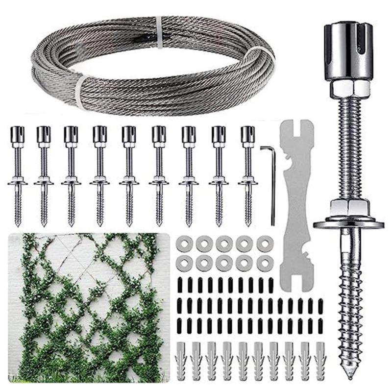 Cavo metallico di supporto per piante in acciaio inossidabile da 52 pollici a lunga durata per giardino esterno, rampicanti e crescita verticale