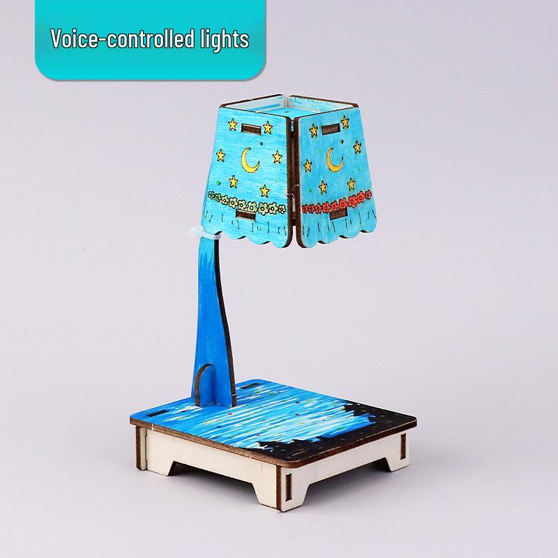 DIY Smart Voice-Controlled Desk Lamp Kit for Students: Educational and Experimental Tech Craft Wooden