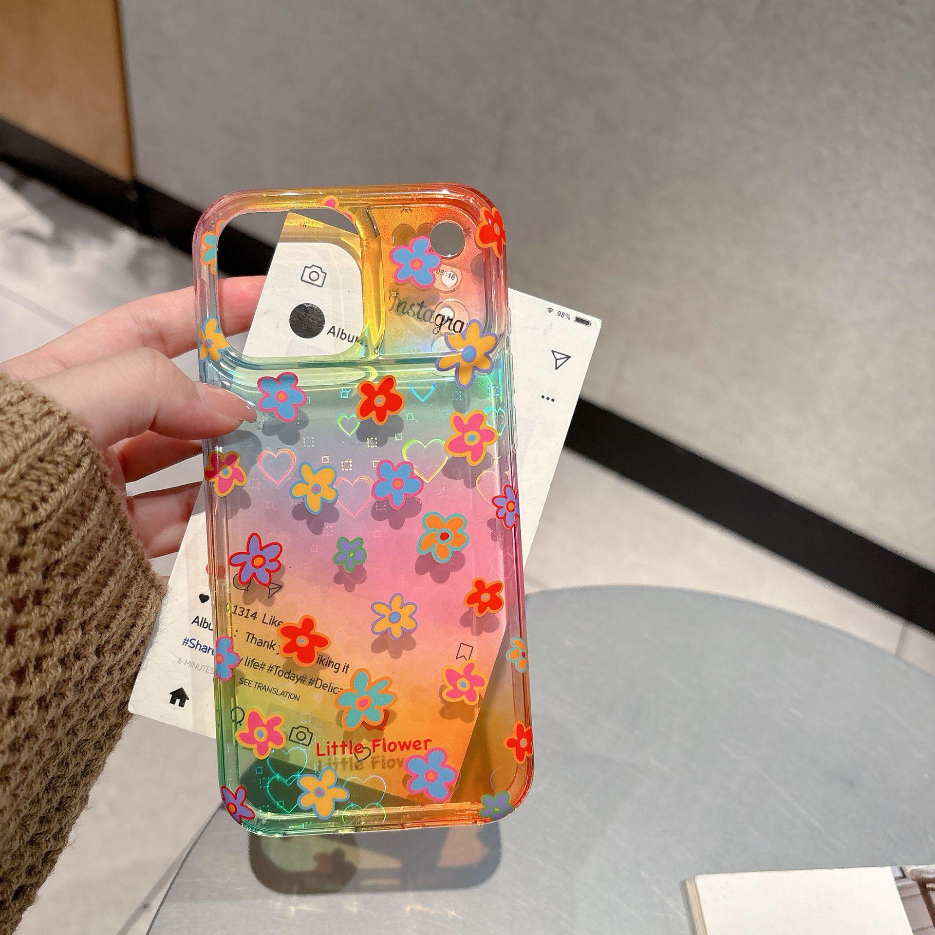 Summer Gradient Flower iPhone Case, Compatible with iPhone 16 and 17 Pro Max iPhone 17 Pro