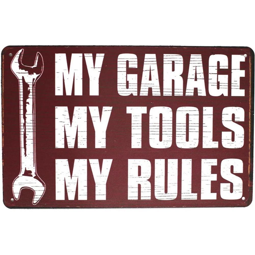 Funny Mechanic Shop Sign Mechanic Hourly Rate Reproduction Vintage Metal Sign Tin for Man Cave, Cars, Workshop Garage Wall Deco
