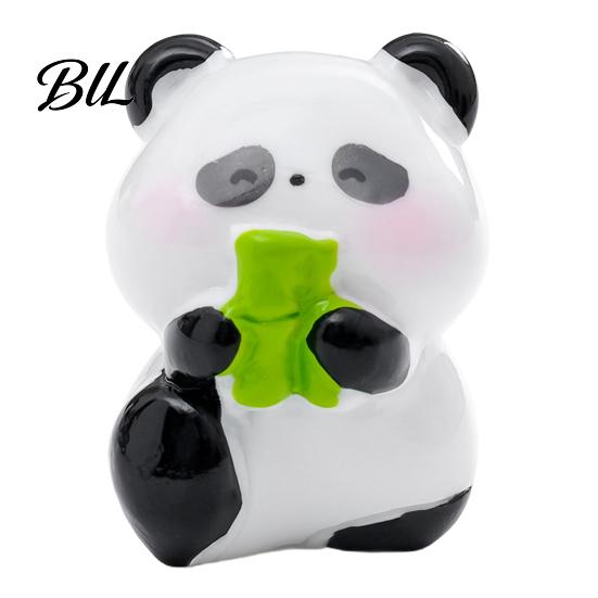 Mini Versatile Figurine 2 Pcs Panda Figurines Cute Resin Statues DIY Miniature Adorable Model Cake Toppers for Fairy Garden Micro Moss Landscape