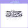 Flower Leaf Women Silver White Topaz Wedding Engagement Band Ring Size 610