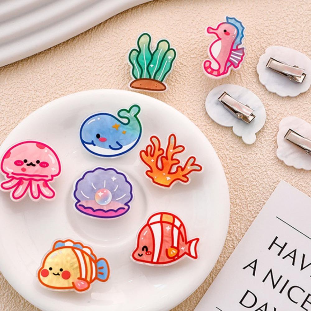 Coral Ocean Fish Hairpin Seaweed Animal Duckbill Clip Cute Jellyfish Hair Clips  Daily