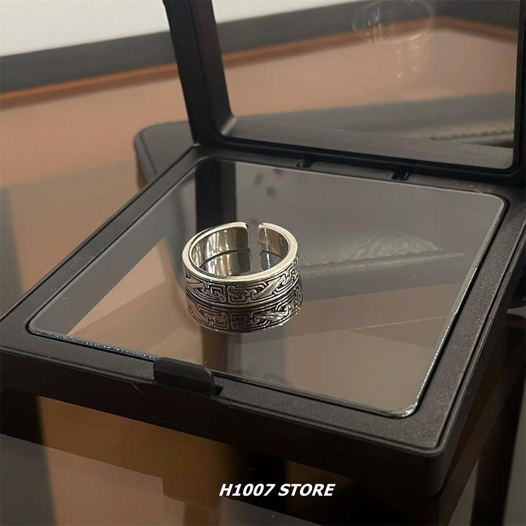 Men's and Women's Retro Versatile Pattern Open Finger Ring Personalized Dragon Pattern Ring