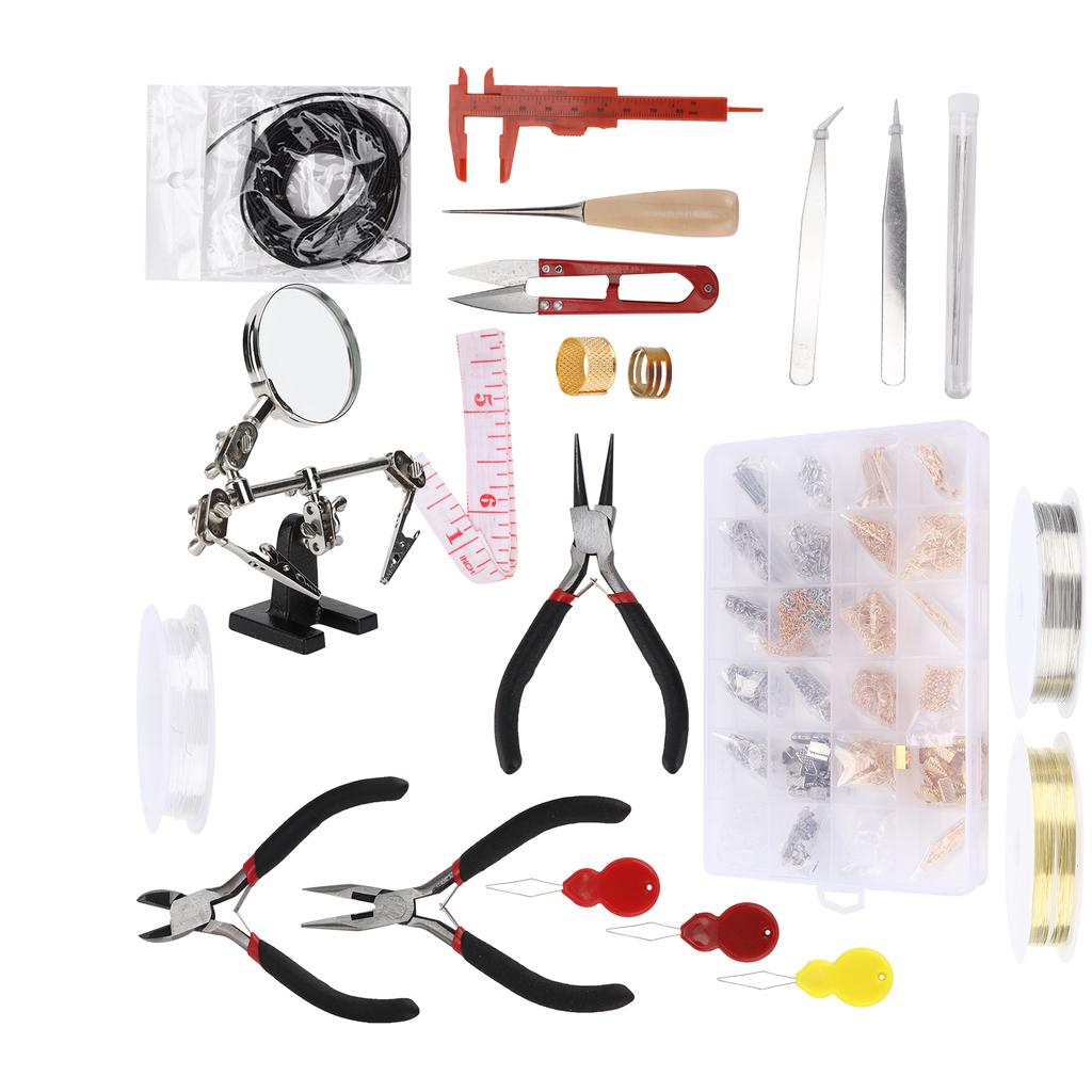 Jewelry Making Set Pliers Necklace Chain Open Ring Kit Beaded DIY Handicraft Accessories