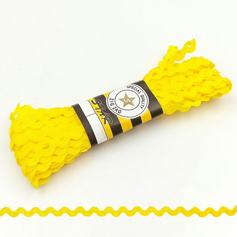 

15Yards Woven Braided Webbing Edge Dress Embellishment Curved Lace Ribbon Gift Wrapping 5mm Width жовтий