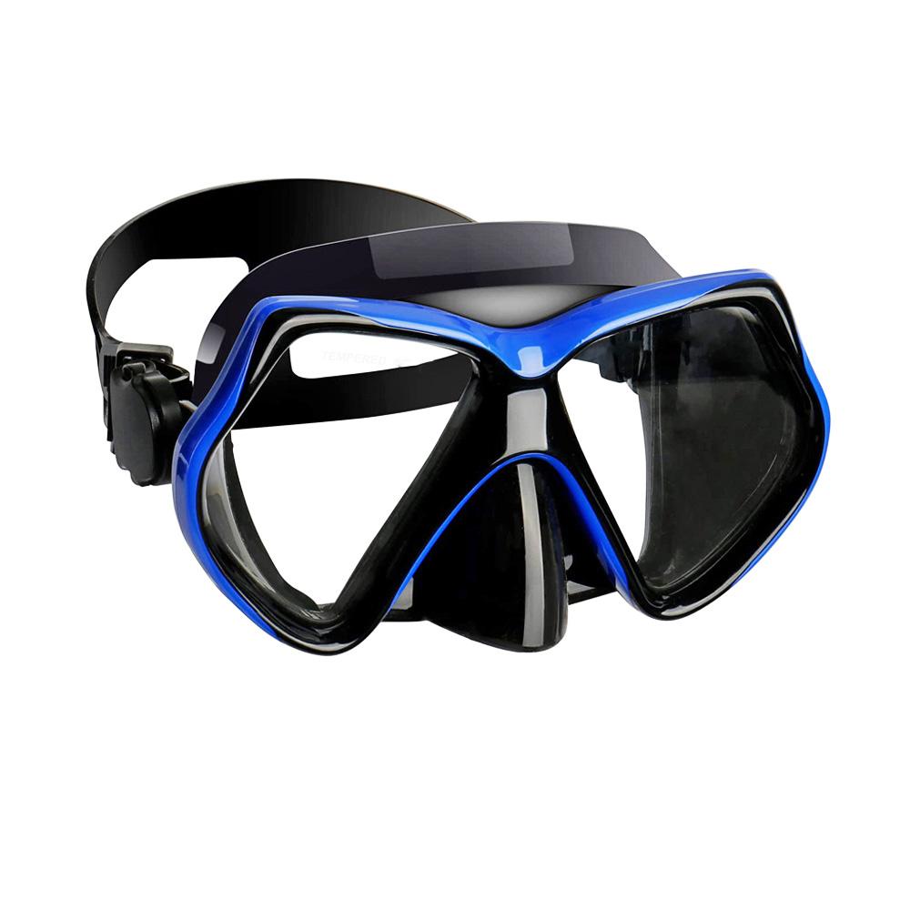Snorkel Mask Swimming Goggles Diving Training Skirt Tube Silicone Temp Glass Lens Anti-Leak Anti-Fog Wide View Adjustable Strap