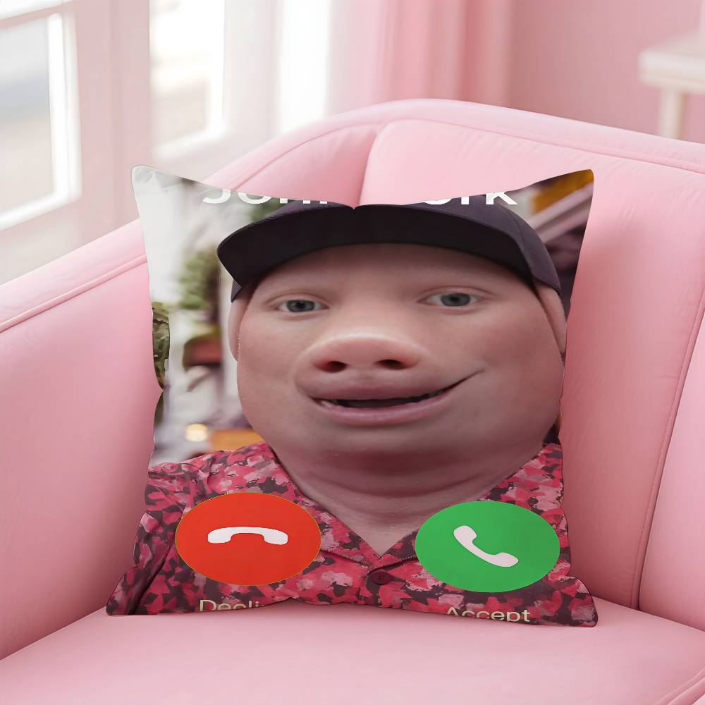 

John Pork Is Calling Наволочка з принтом наволочка для подушки cover наволочка на подушку для дивана у вітальню спальню декор кімнати 18x18Inch