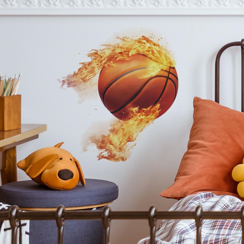 Creative Flame Basketball Bedroom Living Room Home Wall Background Beautification Decoration Wall Stickers