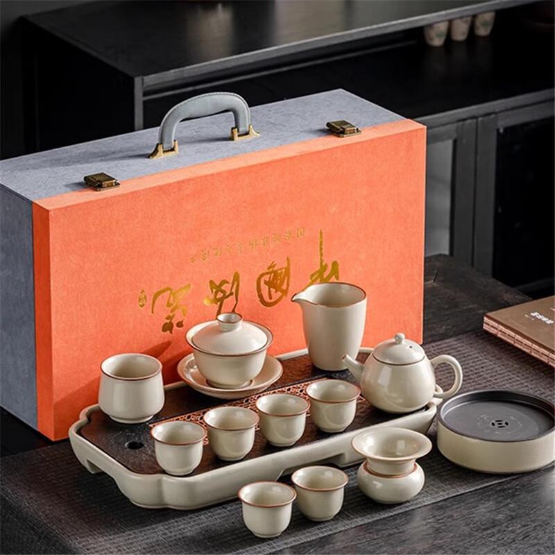 Peach & Garden Ceramic Kung Fu Tea Set
